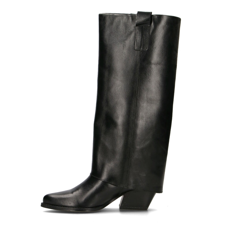 FRICKY Stivale donna nero in pelle