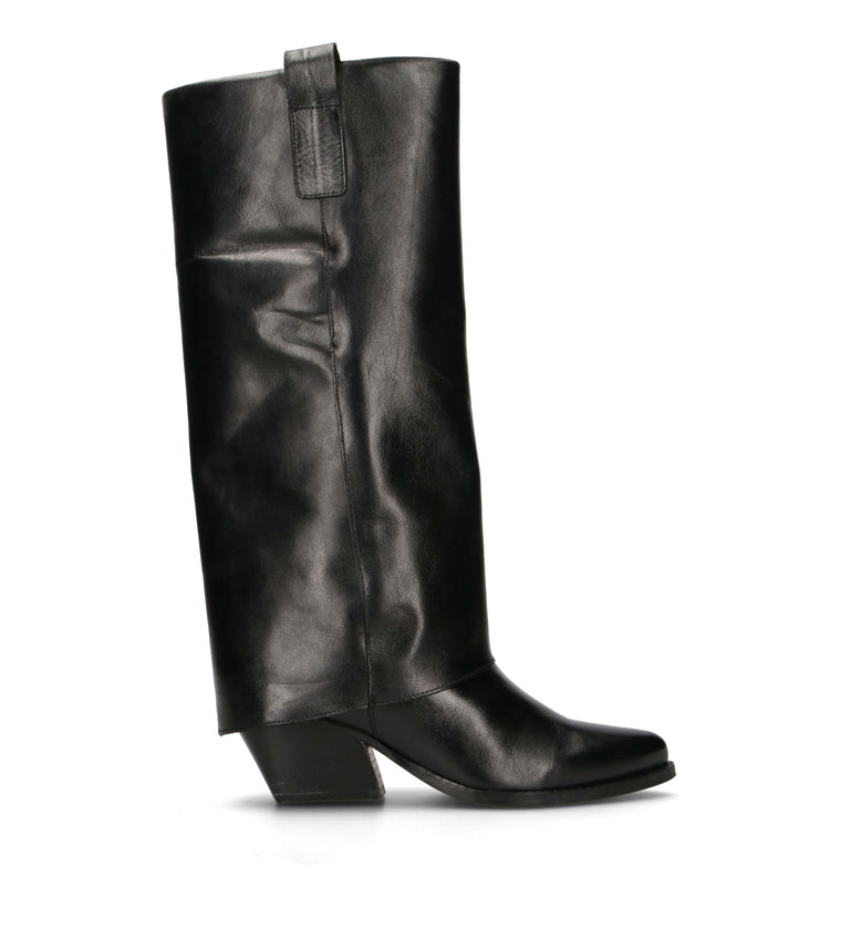 FRICKY Stivale donna nero in pelle