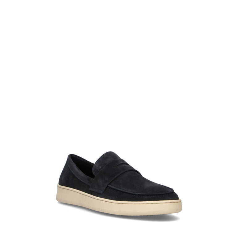 FRAU Mocassino uomo blu in suede