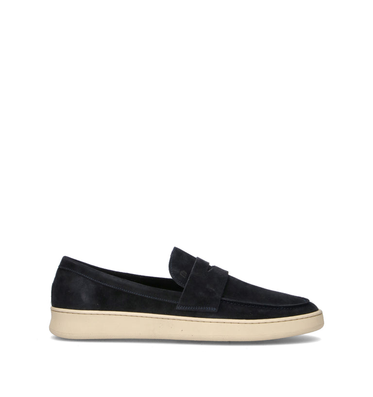 FRAU Mocassino uomo blu in suede