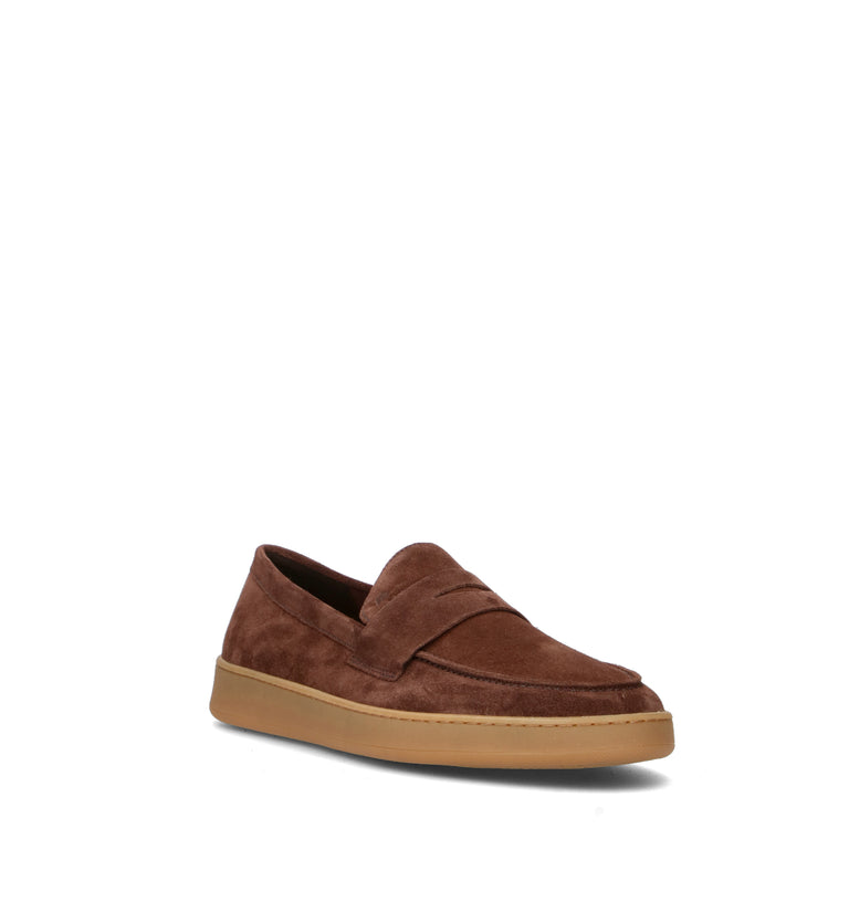 FRAU Mocassino uomo marrone in suede