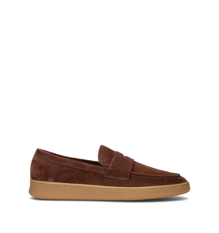 FRAU Mocassino uomo marrone in suede
