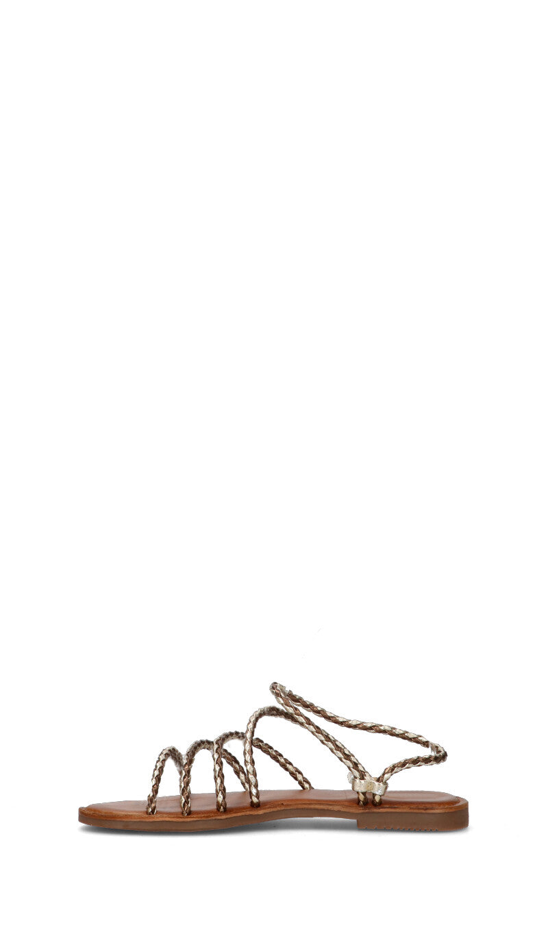 FRICKY Sandalo donna marrone in pelle