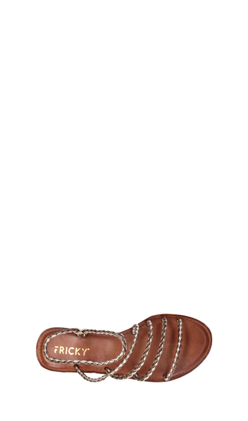 FRICKY Sandalo donna marrone in pelle