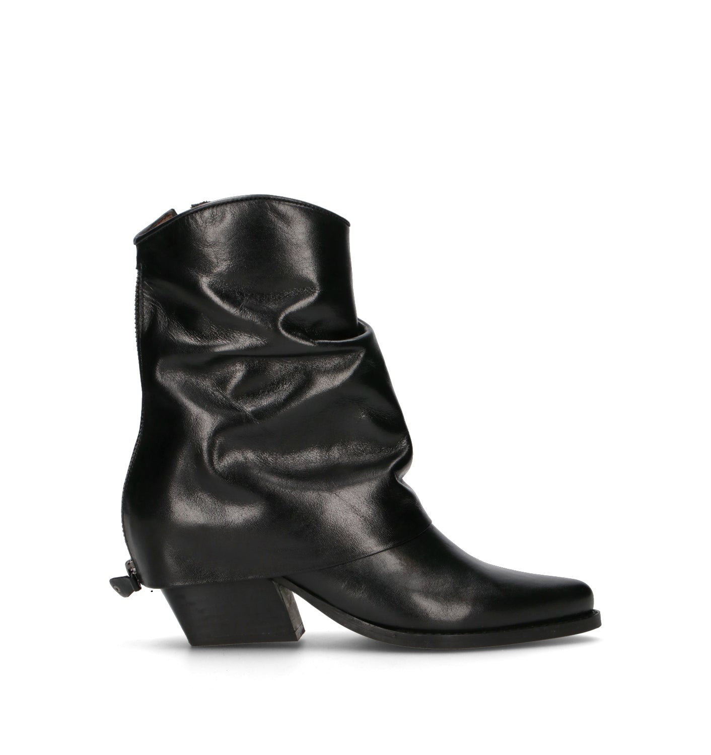 FRICKY Tronchetto donna nero in pelle