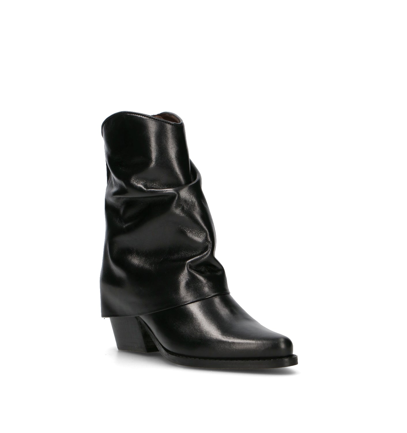FRICKY Tronchetto donna nero in pelle