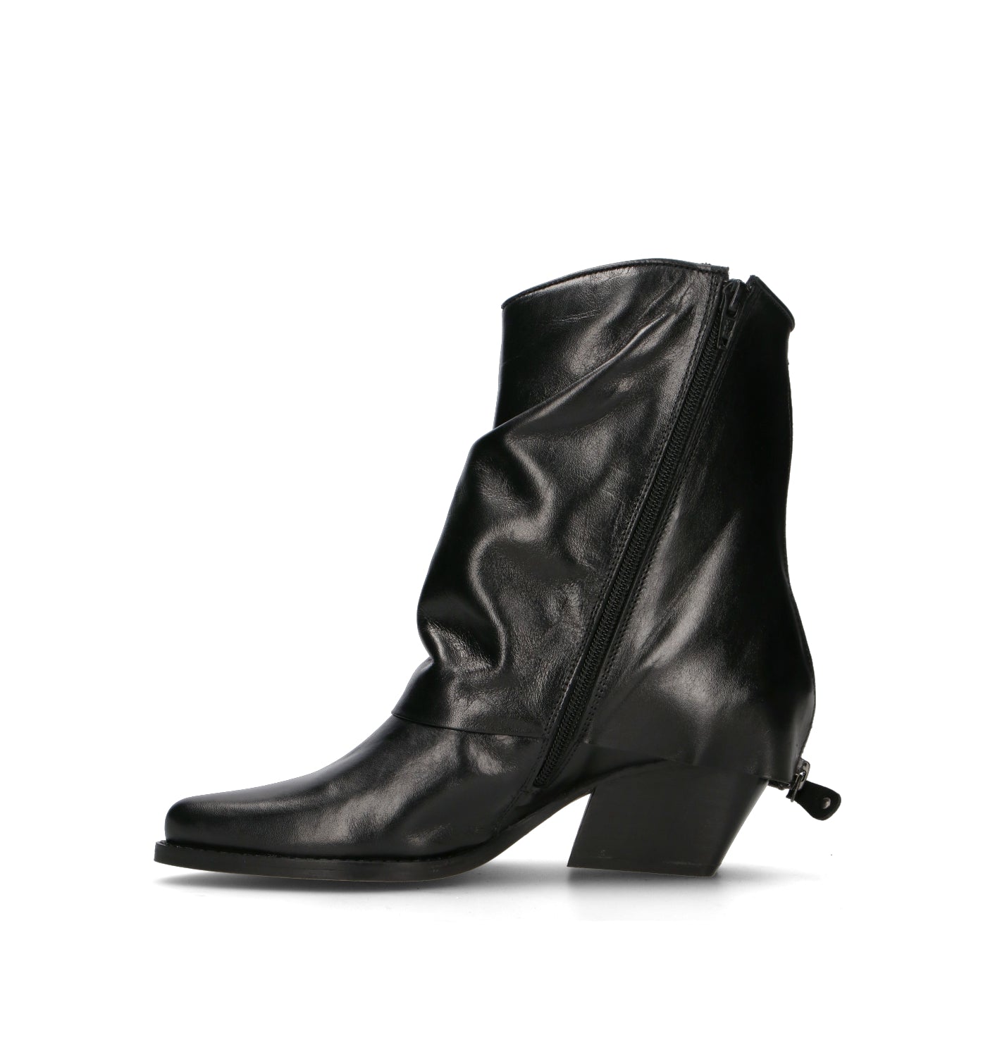 FRICKY Tronchetto donna nero in pelle