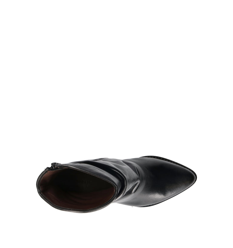 FRICKY Tronchetto donna nero in pelle