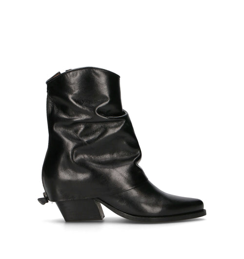 FRICKY Tronchetto donna nero in pelle