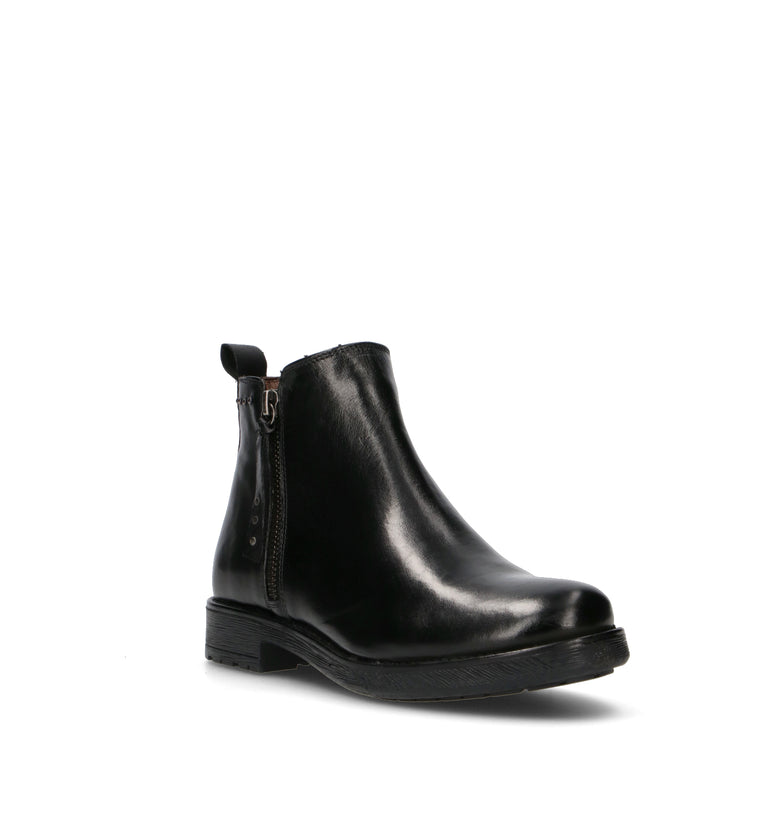 FRICKY Tronchetto donna nero in pelle