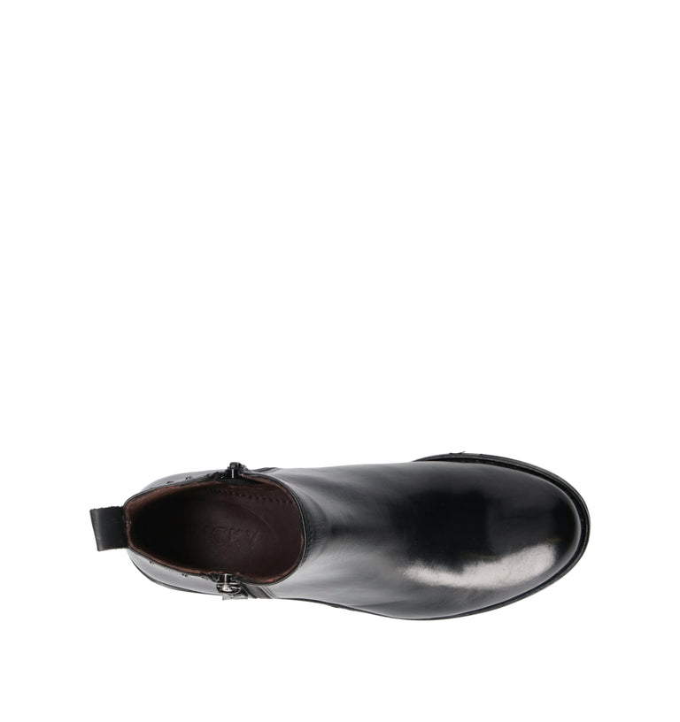 FRICKY Tronchetto donna nero in pelle