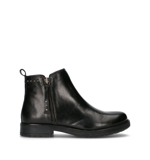 FRICKY Tronchetto donna nero in pelle