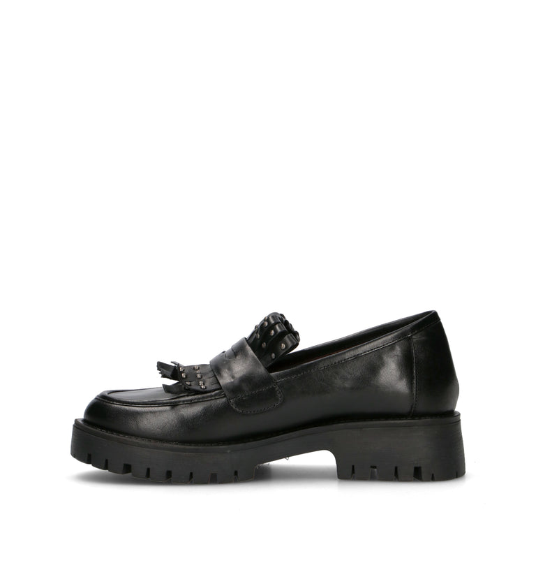 FRICKY Mocassino donna nero in pelle