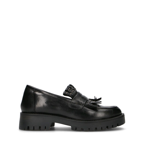 FRICKY Mocassino donna nero in pelle