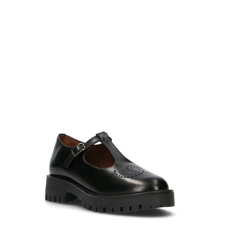 FRICKY Ballerina donna nera in pelle