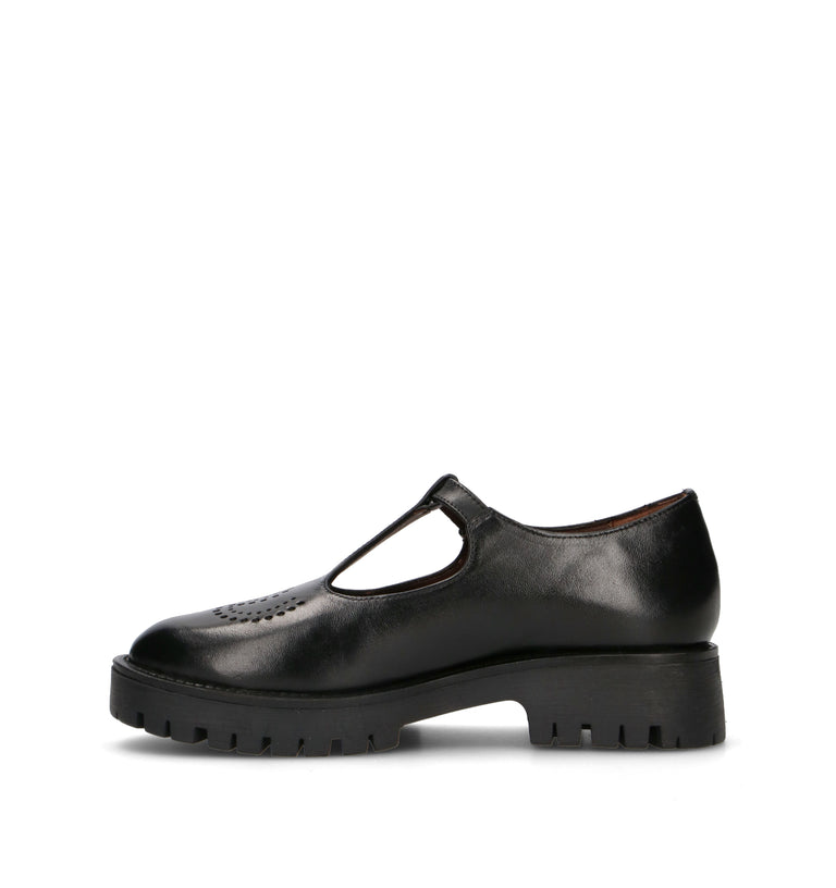 FRICKY Ballerina donna nera in pelle