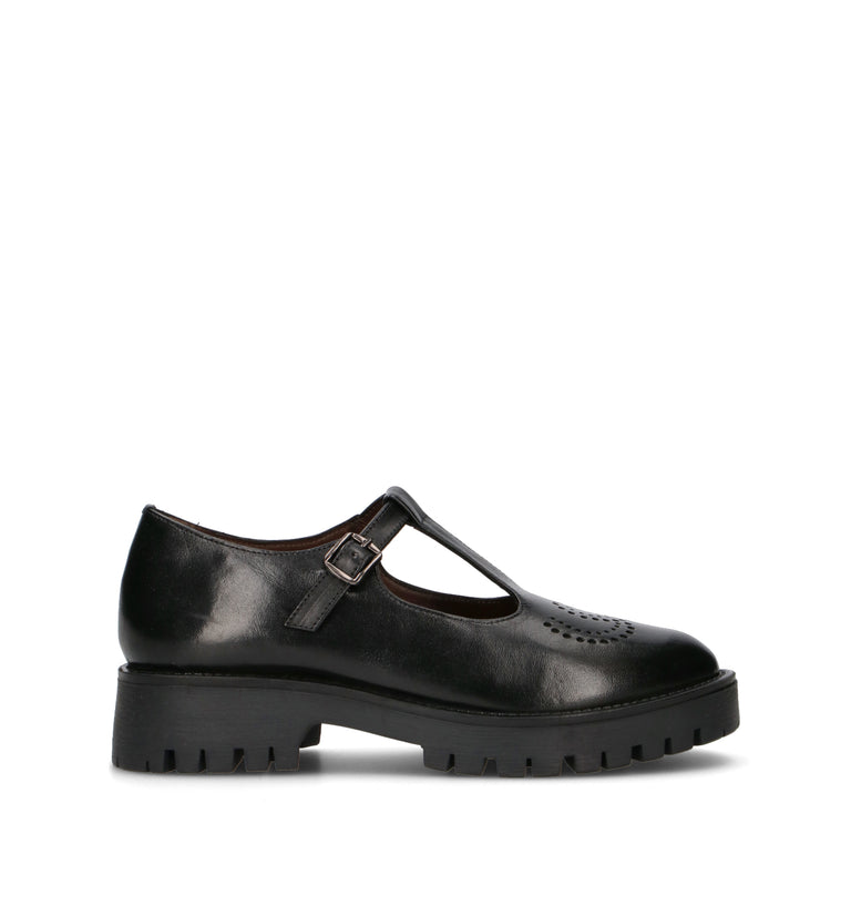 FRICKY Ballerina donna nera in pelle