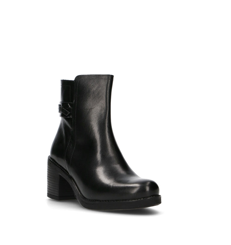 FRICKY Tronchetto donna nero in pelle