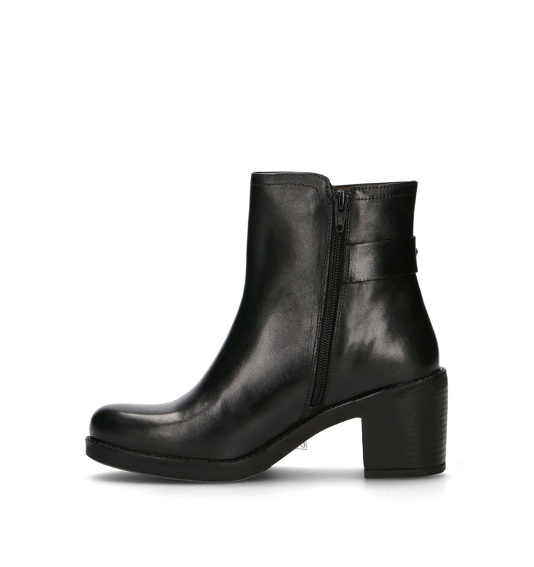 FRICKY Tronchetto donna nero in pelle