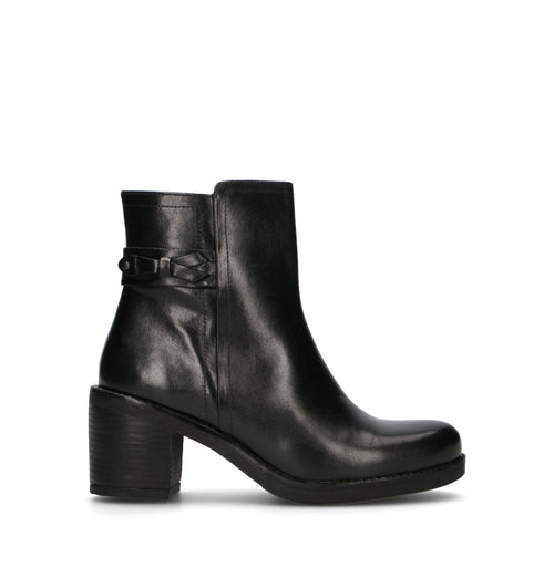 FRICKY Tronchetto donna nero in pelle