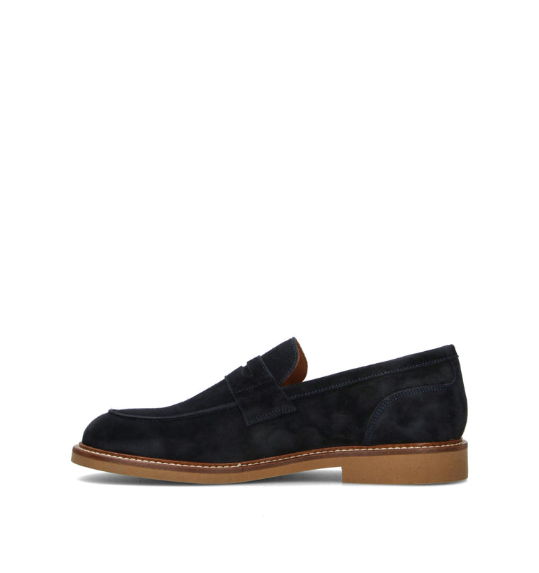 FRAU Mocassino uomo blu in suede