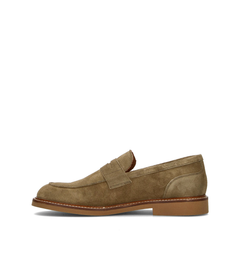 FRAU Mocassino uomo verde in suede