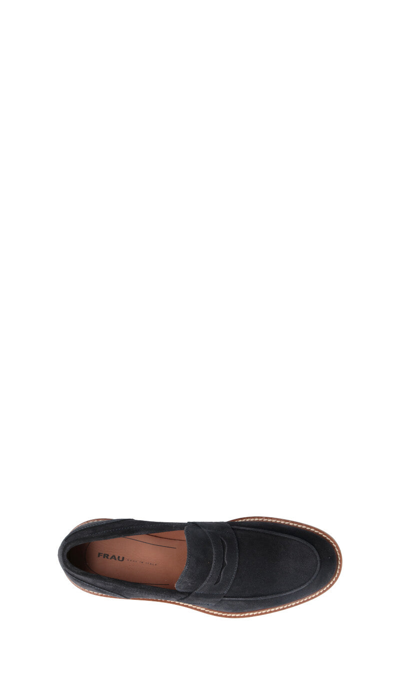 FRAU Mocassino uomo blu in suede