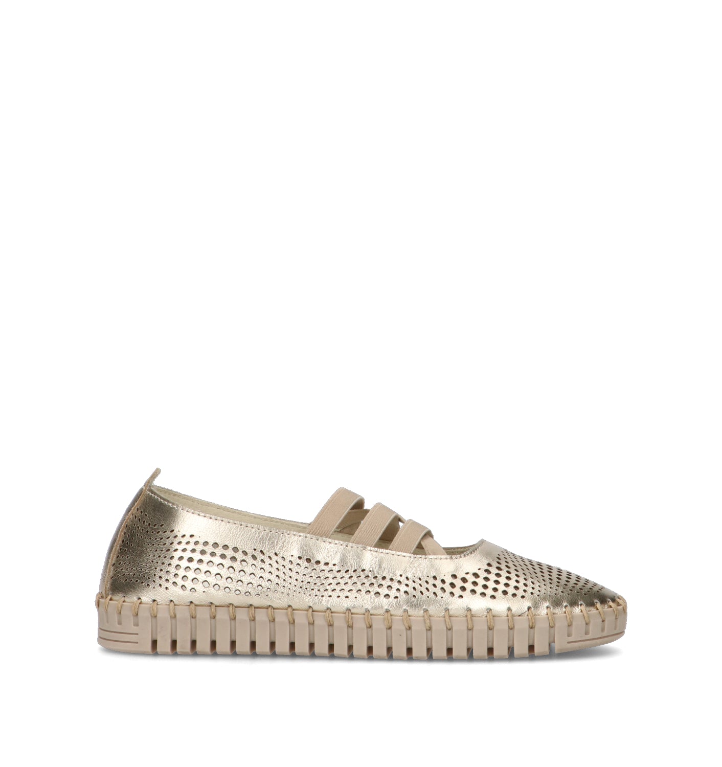 FRAU Ballerina donna platino in pelle