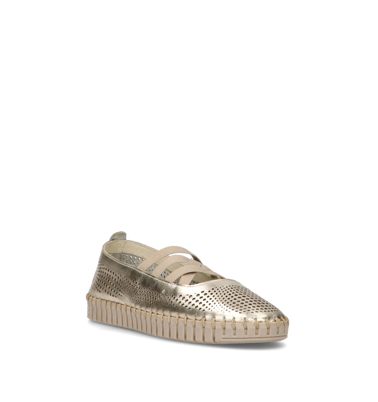 FRAU Ballerina donna platino in pelle