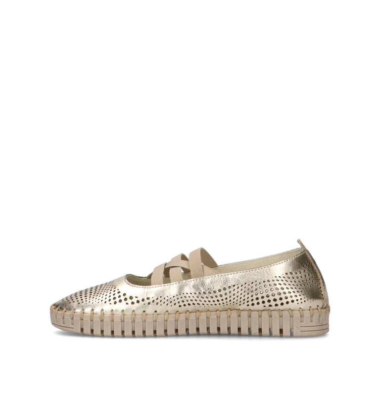 FRAU Ballerina donna platino in pelle