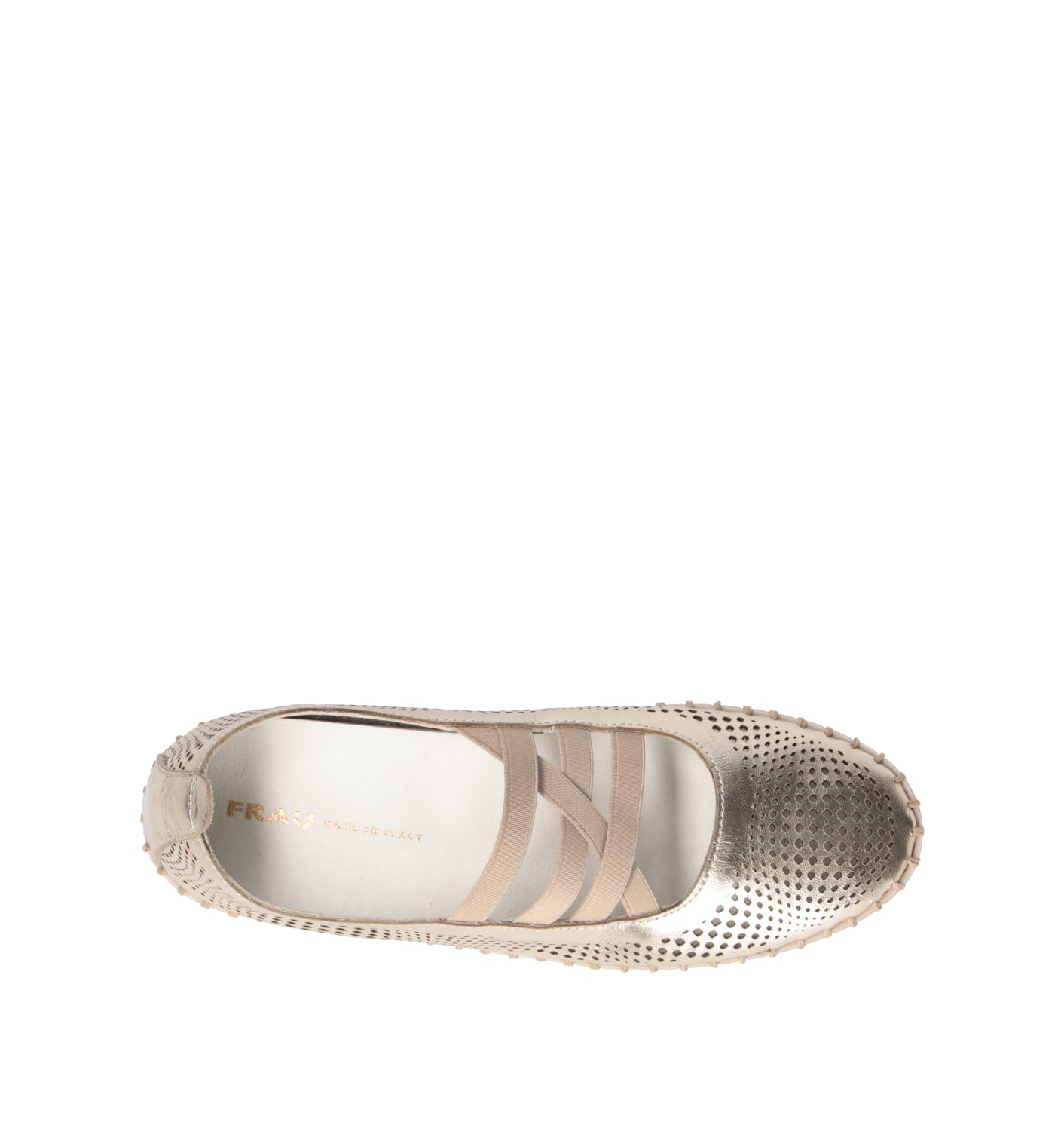 FRAU Ballerina donna platino in pelle