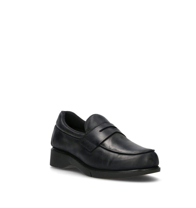 FRAU Mocassino donna blu in pelle