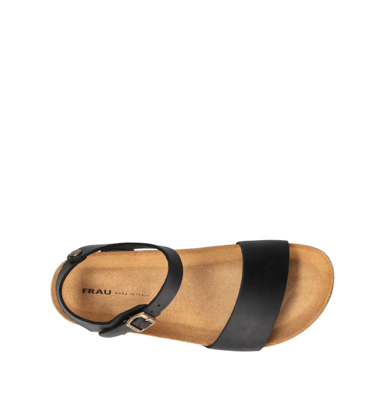 FRAU Sandalo donna nero in pelle