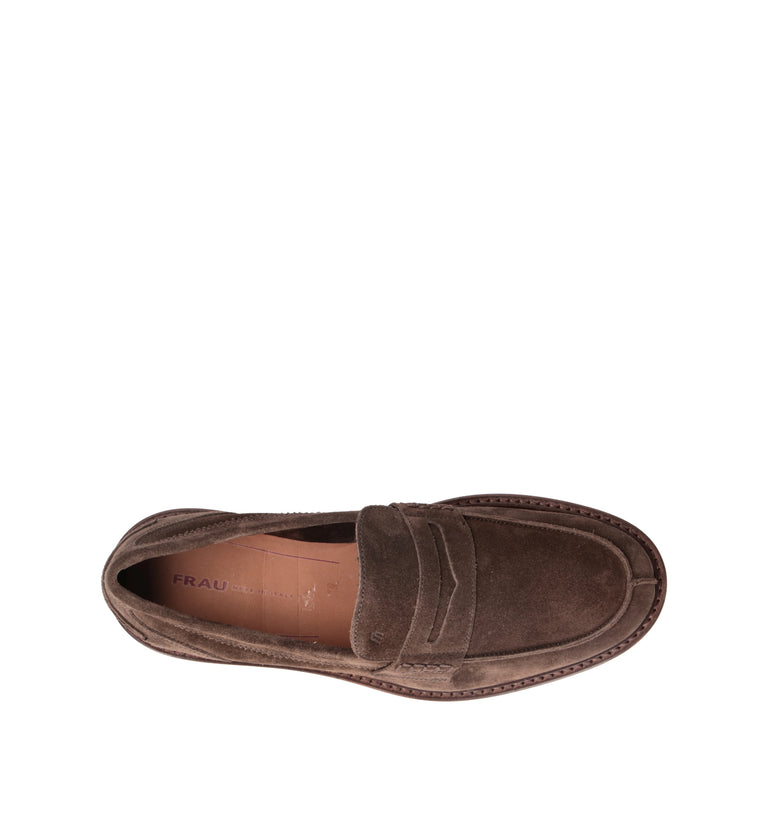FRAU Mocassino uomo testa di moro in suede
