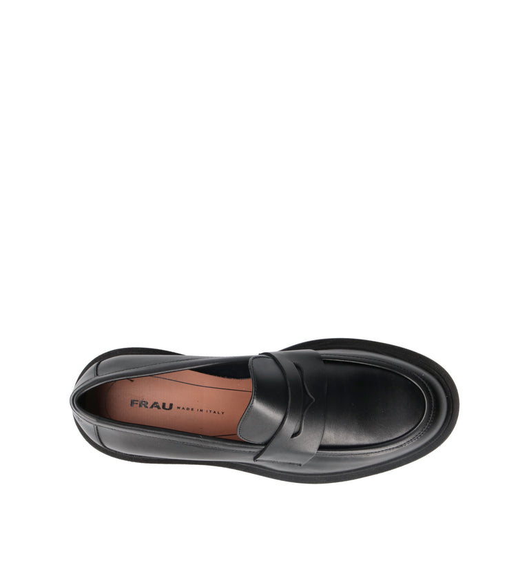 FRAU Mocassino donna nero in pelle