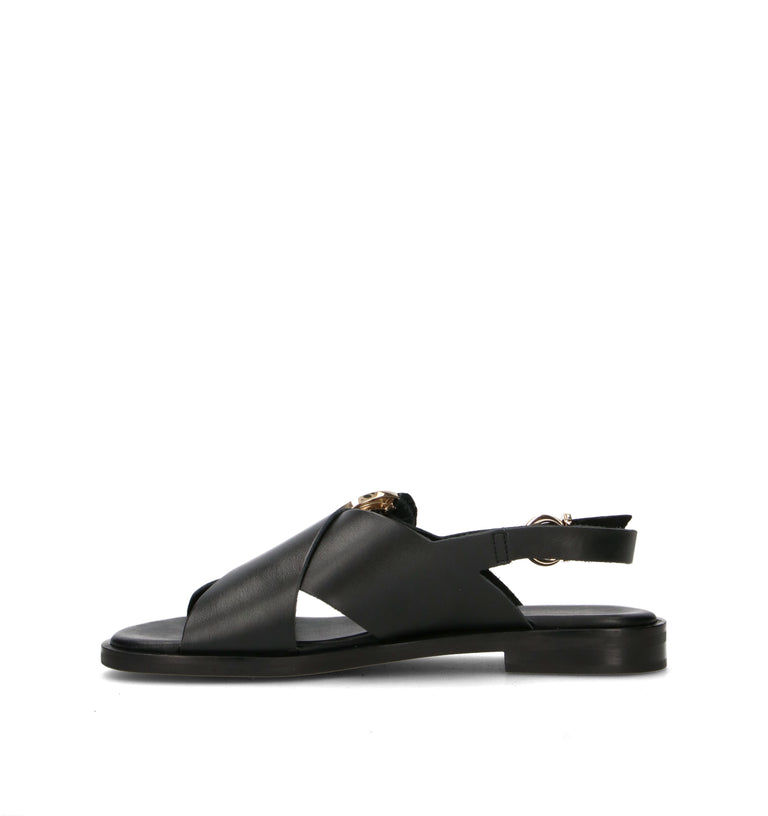 FRAU Sandalo donna nero in pelle