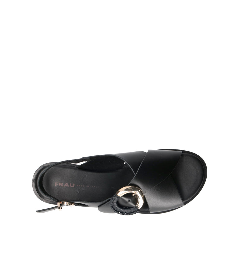 FRAU Sandalo donna nero in pelle