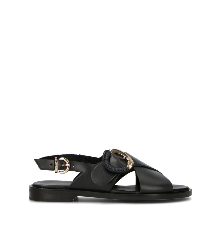 FRAU Sandalo donna nero in pelle