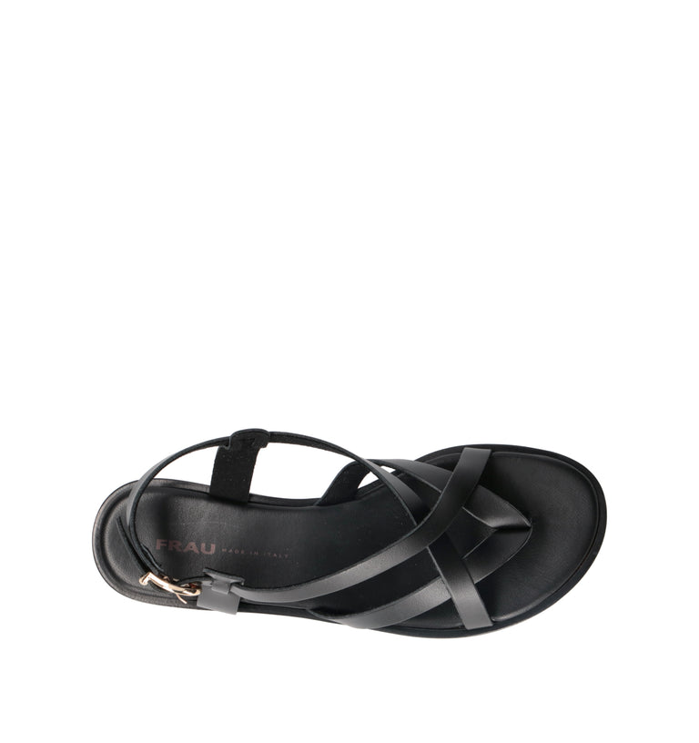 FRAU Sandalo donna nero in pelle