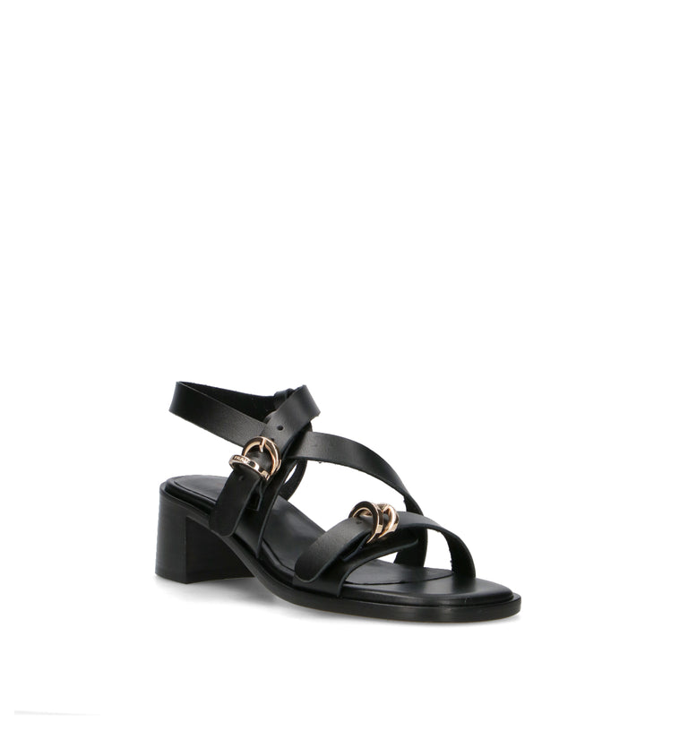 FRAU Sandalo donna nero in pelle