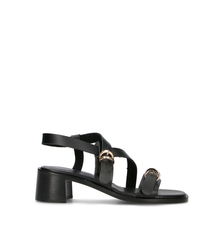 FRAU Sandalo donna nero in pelle