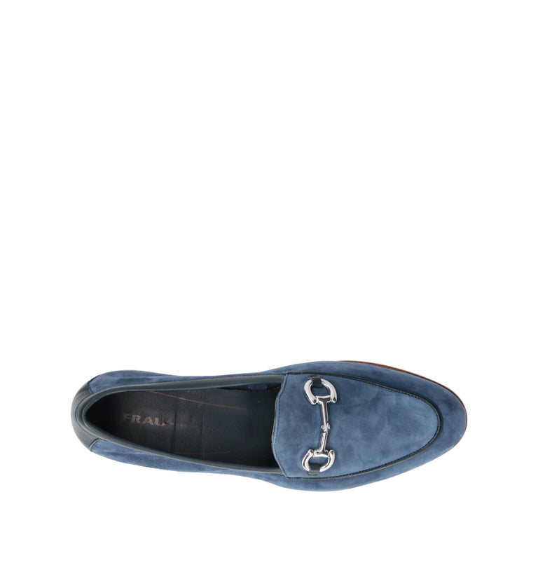 FRAU Mocassino donna blu in suede