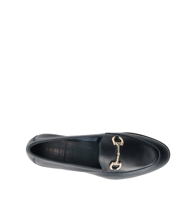 FRAU Mocassino donna blu in pelle