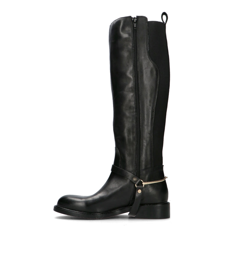 FRICKY Stivale donna nero in pelle