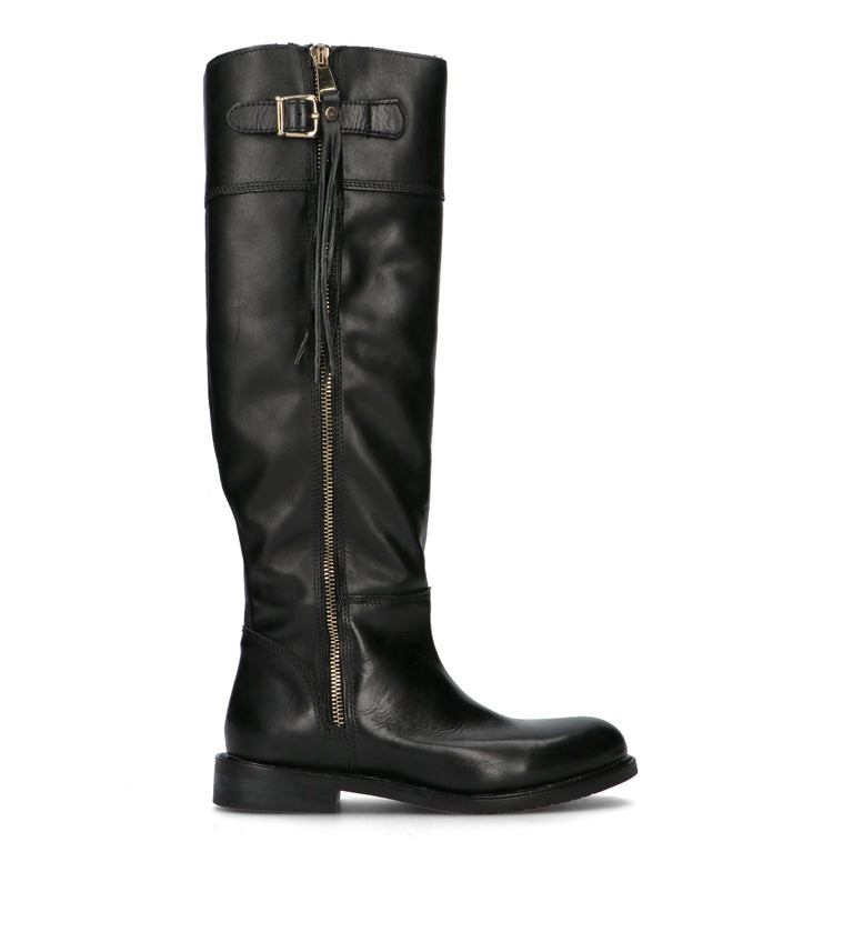 FRICKY Stivale donna nero in pelle