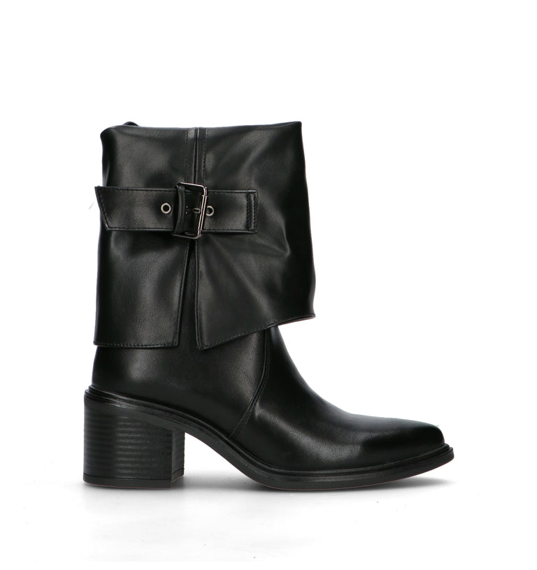 FRICKY Tronchetto donna nero in pelle