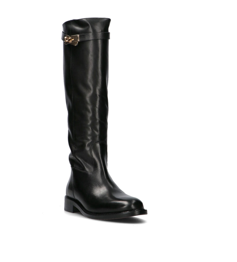 FRICKY Stivale donna nero in pelle