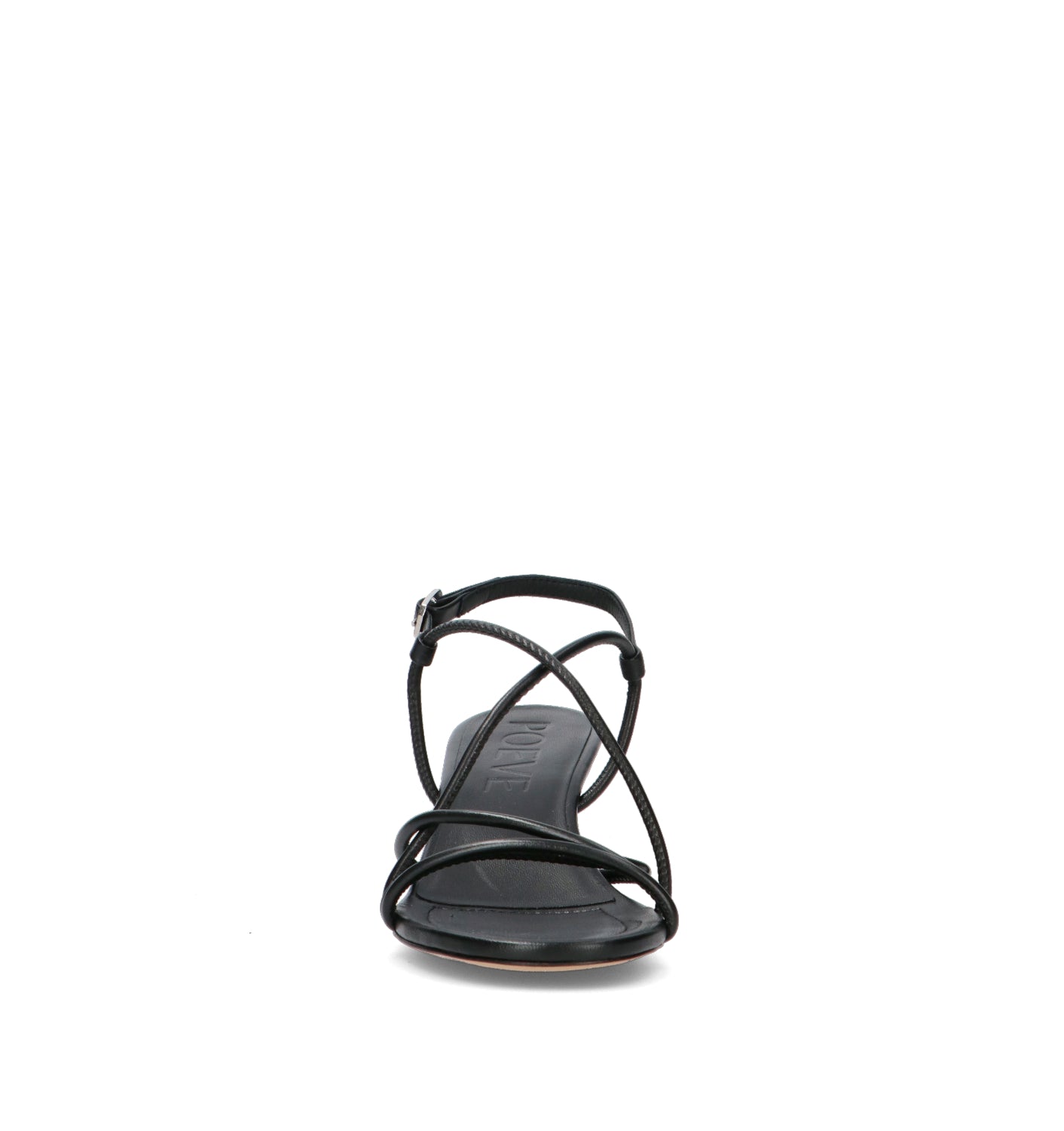POEVE Sandalo donna nero in pelle