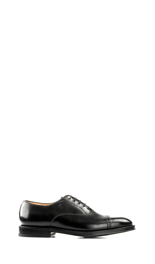 FABI Stringata uomo nera con ricami brogue