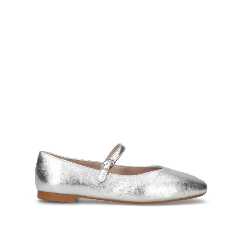 CATCH JUICE Ballerina donna argento in pelle
